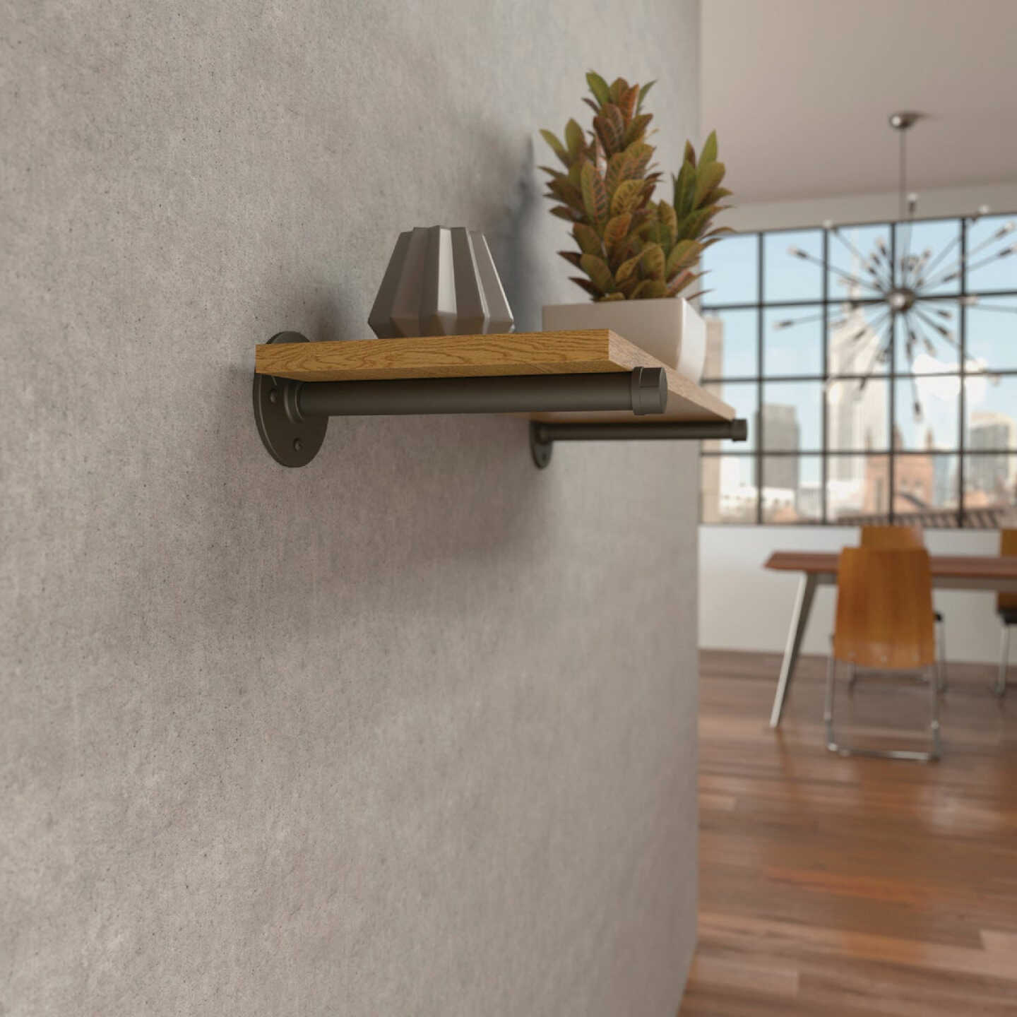 Knape & Vogt Birmingham 10 In. Industrial Straight Pipe Shelf Bracket Image 2