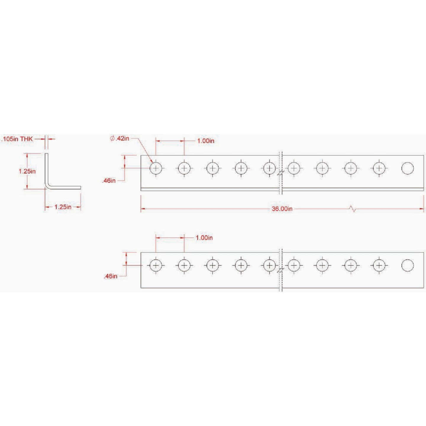 Hillman SteelWorks 7/64 In. x 1-1/4 In. x 3 Ft. Perforated Zinc-Plated Angle Image 2