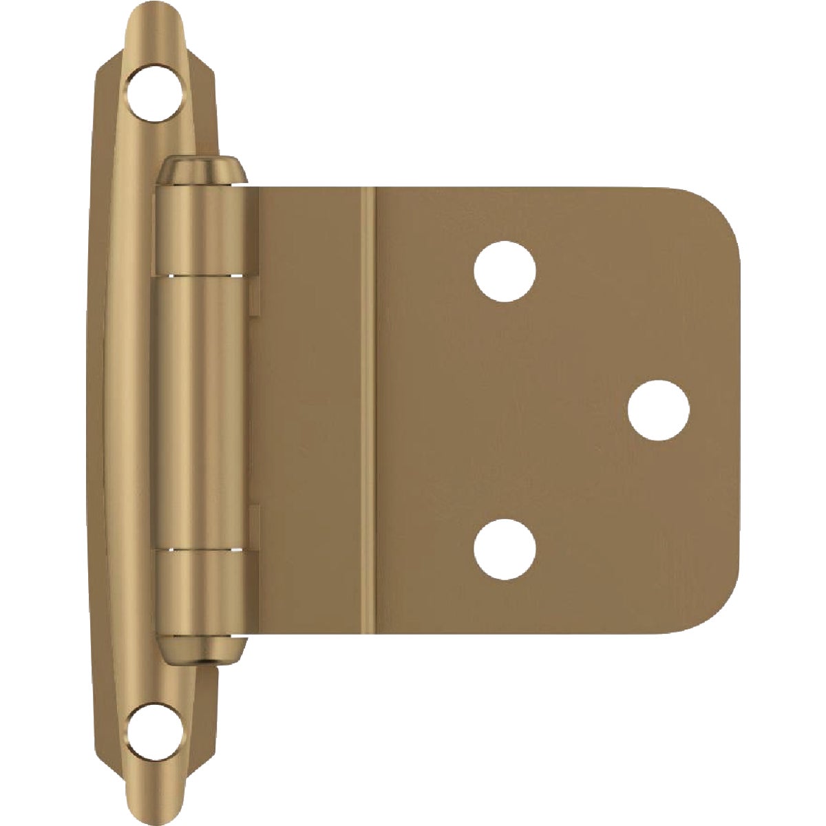Amerock 3/8 In. Champagne Bronze Inset Self Closing Face Mount Cabinet Hinge (2-Pack)