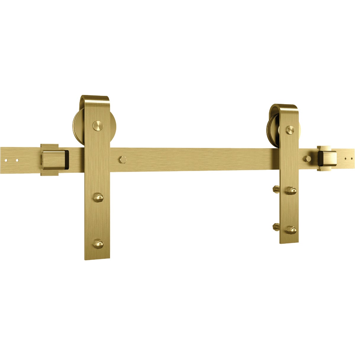 National Hardware 72 In. Brushed Gold Designer Interior Barn Door Kit with Soft Close