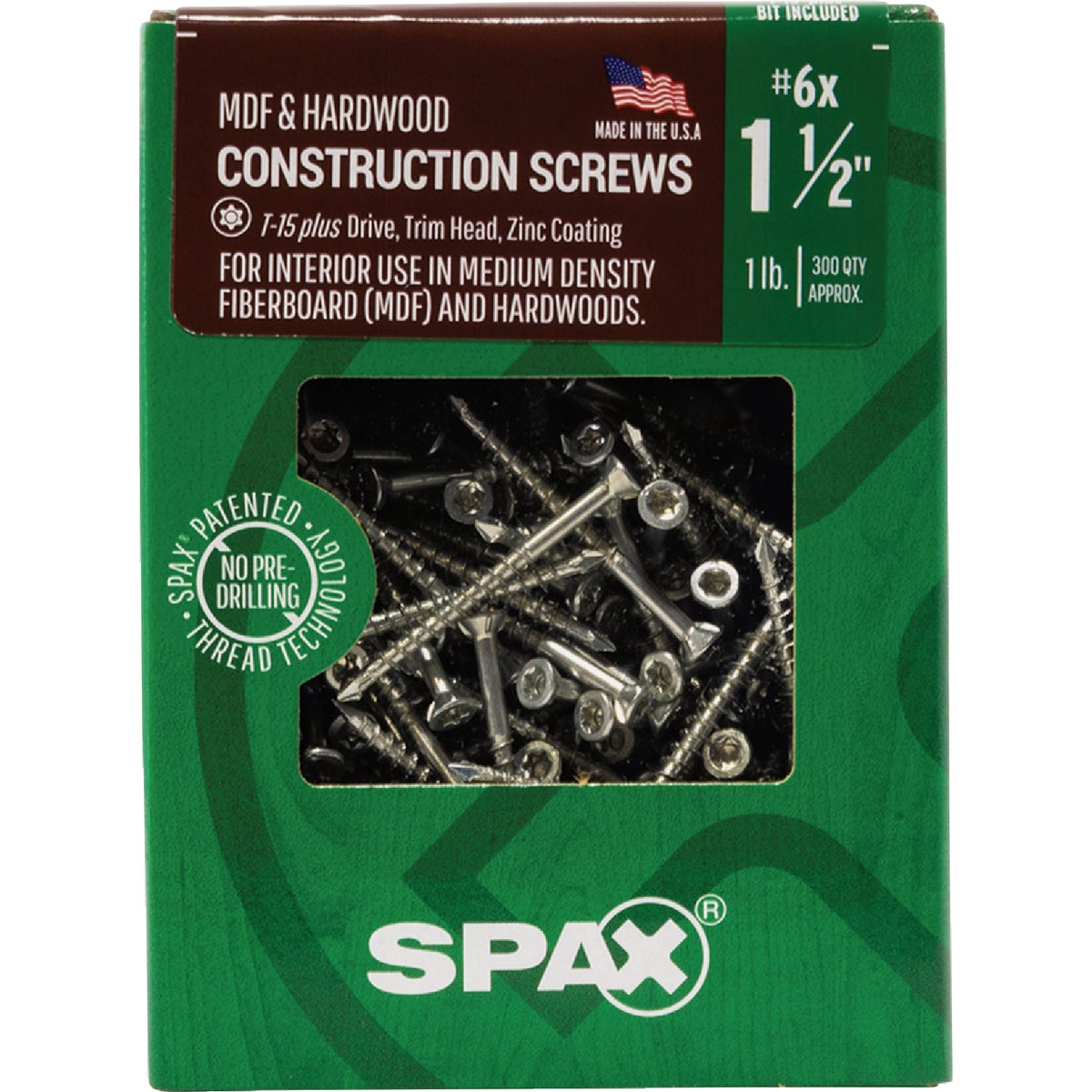 SPAX #6 x 1-1/2 In. T20 Plus Trim Head Zinc (Interior) MDF Cabinet Screw (300 Ct.) Image 4