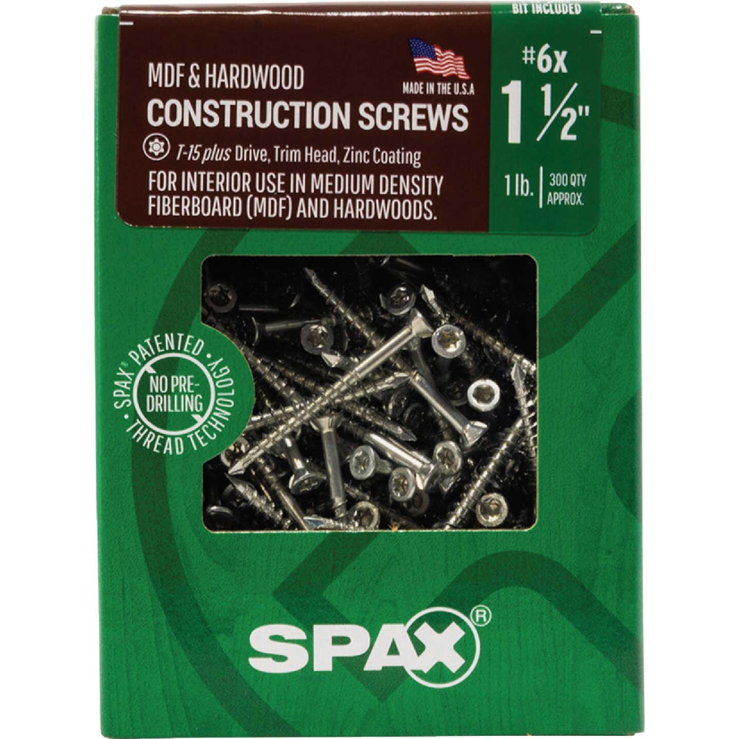SPAX #6 x 1-1/2 In. T20 Plus Trim Head Zinc (Interior) MDF Cabinet Screw (300 Ct.) Image 4