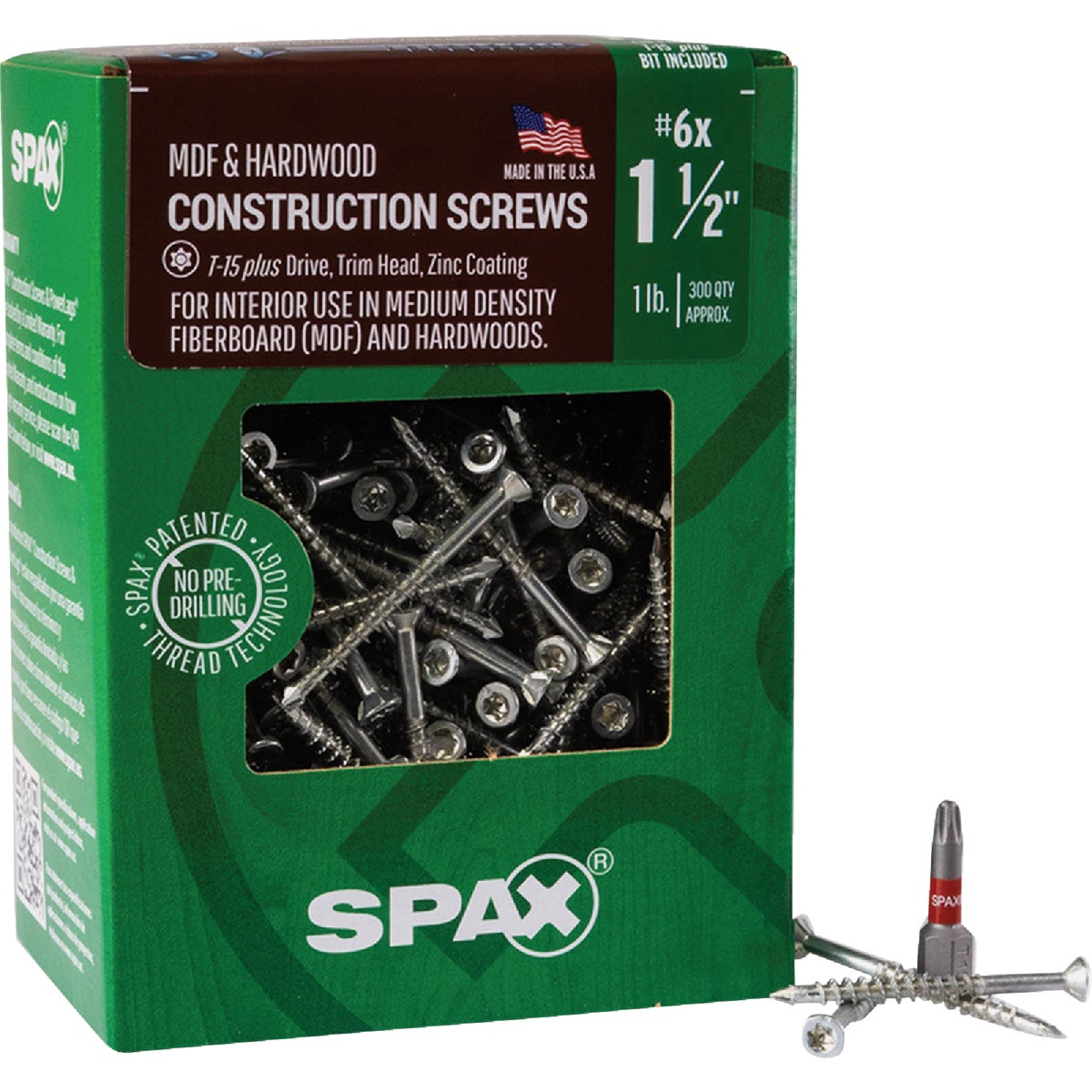 SPAX #6 x 1-1/2 In. T20 Plus Trim Head Zinc (Interior) MDF Cabinet Screw (300 Ct.) Image 6