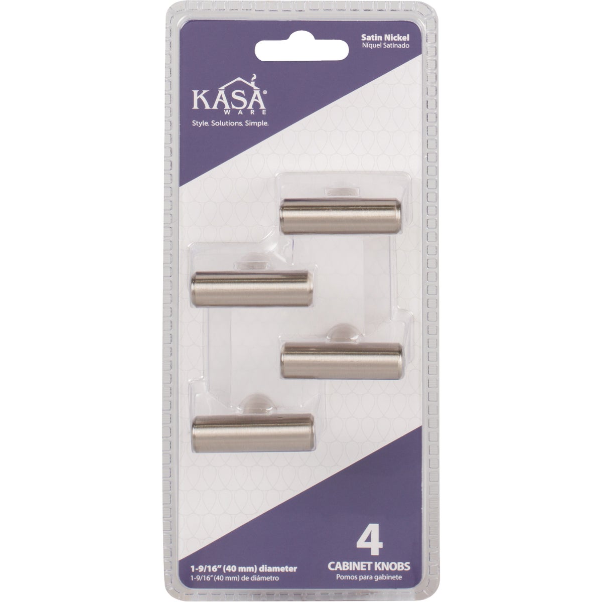 KasaWare 7/16 In. Diameter Satin Nickel Cabinet Knob (4-Pack) Image 2
