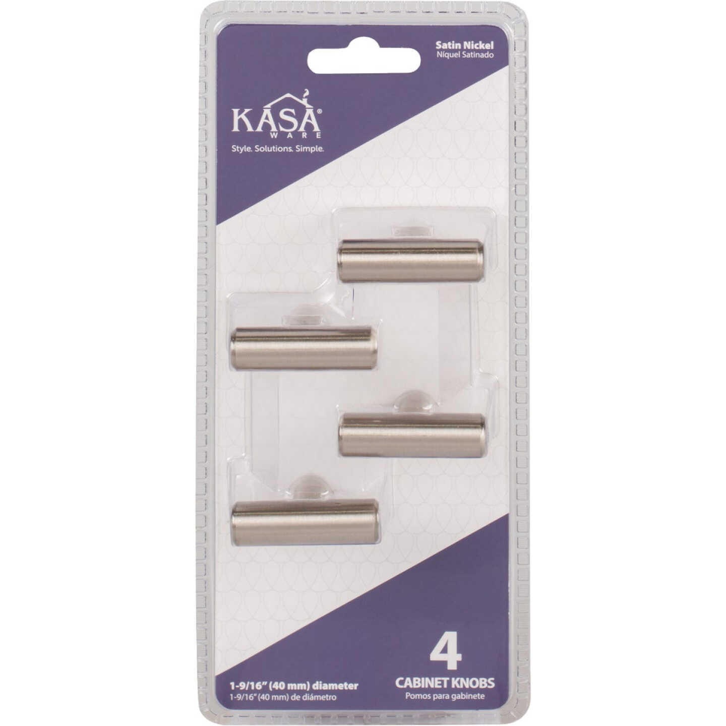 KasaWare 7/16 In. Diameter Satin Nickel Cabinet Knob (4-Pack) Image 2