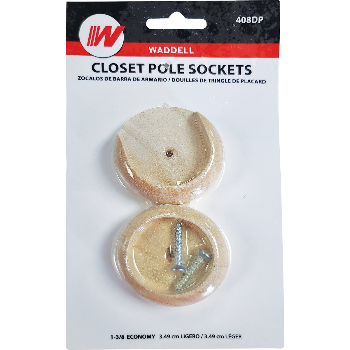 Waddell it 1-3/8 In. Wood Closet Rod Socket, Natural (2-Pack) Image 2