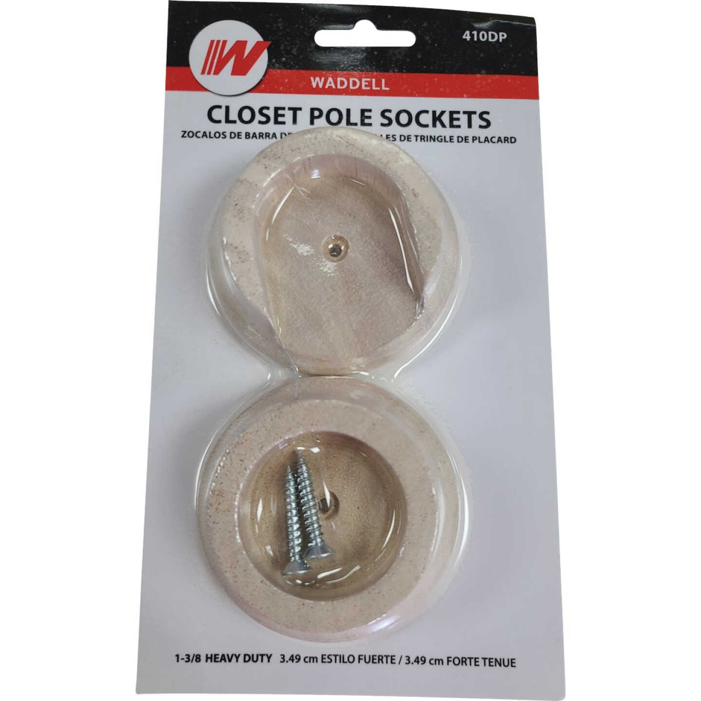 Waddell 1-3/8 In. Wood Closet Rod Socket, Natural (2-Pack) Image 2