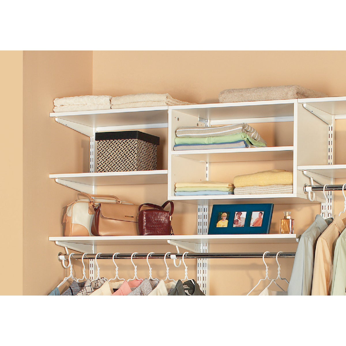 Organized Living FreedomRail 6 Ft. W. x 14 In. D Melamine Closet Shelf, White Image 2