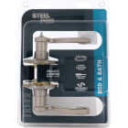 Steel Pro Brushed Nickel Scroll Privacy Door Lever Image 3