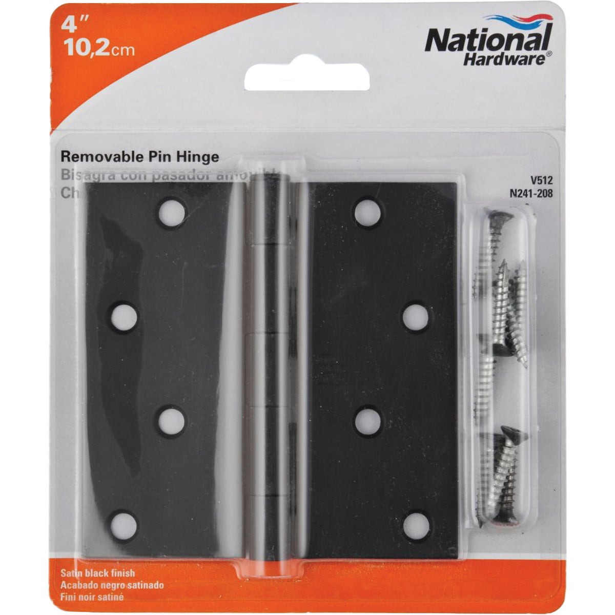National Hardware 4 In. Square Black Door Hinge Image 2