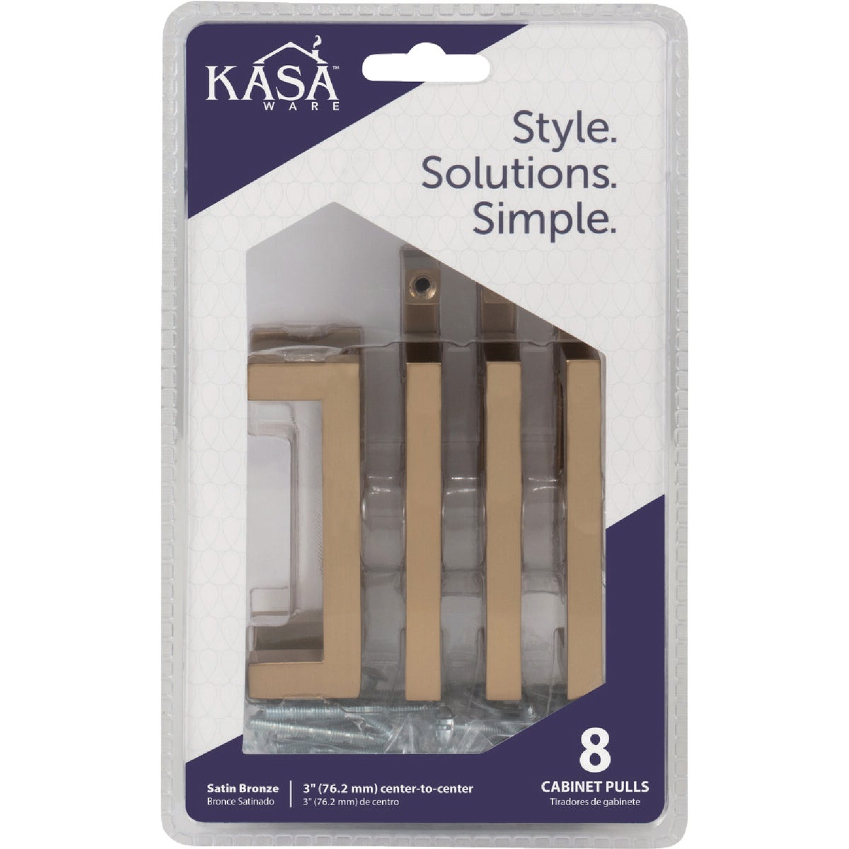 KasaWare 3-3/8 In. Overall Length Satin Bronze Square Bar Pull (8-Pack) Image 2