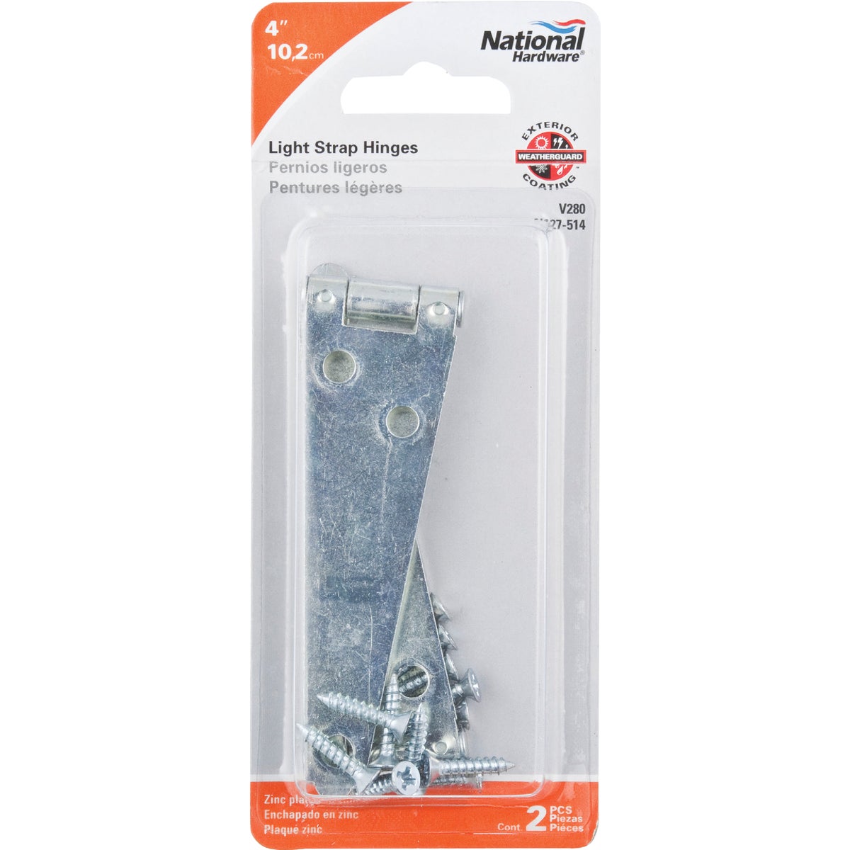 National Hardware 4 In. Zinc Light Strap Hinge (2-Pack) Image 2