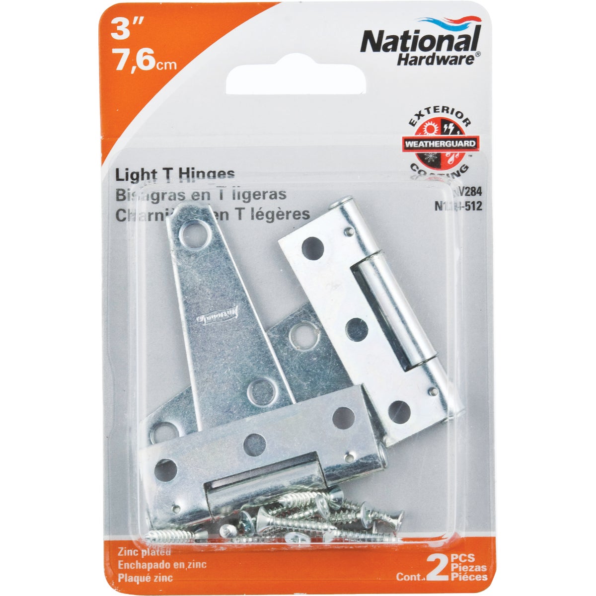 National Hardware 3 In. Light Duty T-Hinge With Screw (2 Count) Image 2