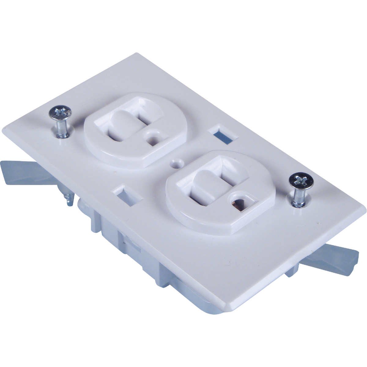 United States Hardware 15A White Conventional Mobile Home 5-15R Duplex Outlet Image 1