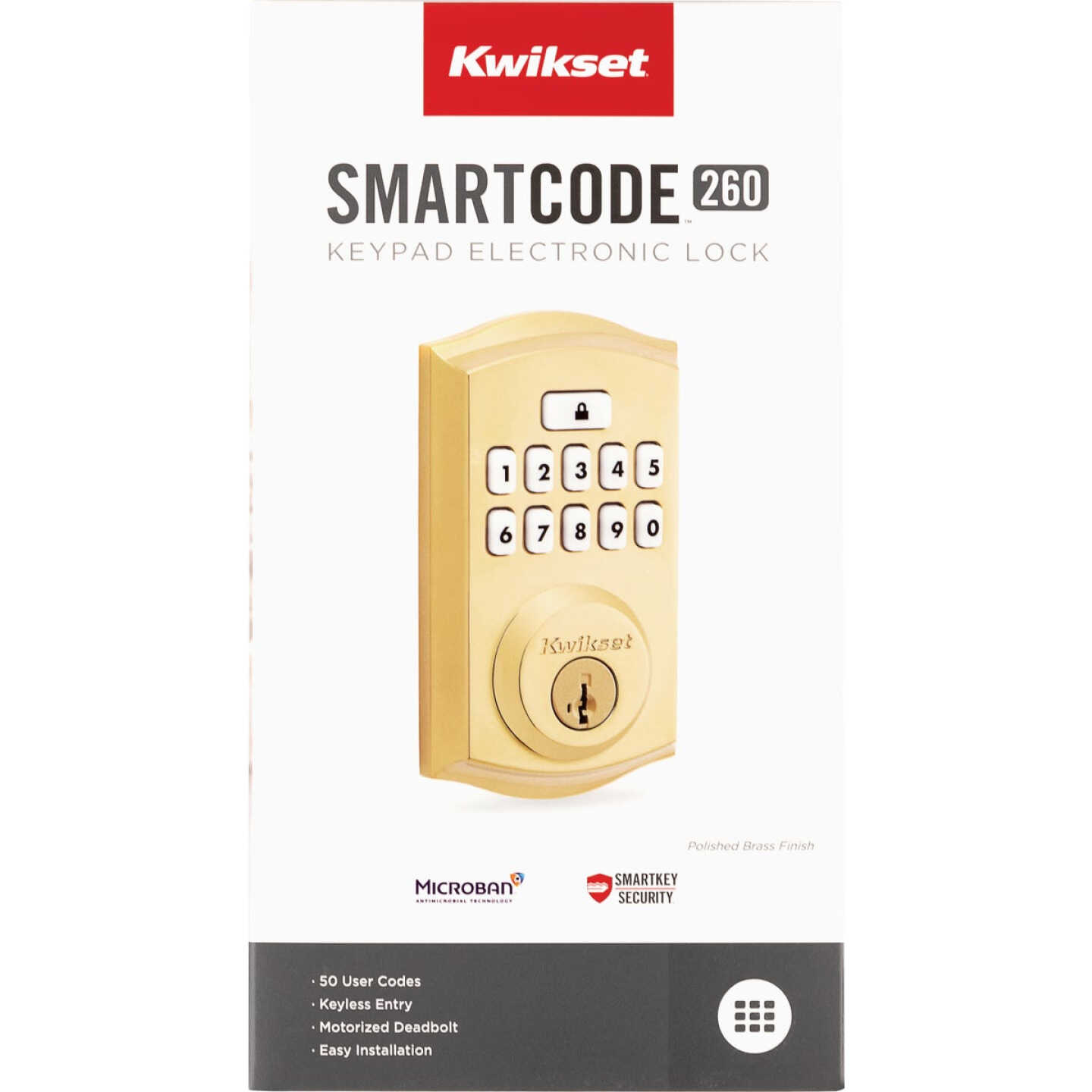 Kwikset Signature Series Traditional SmartCode Brass Electronic Deadbolt Image 2