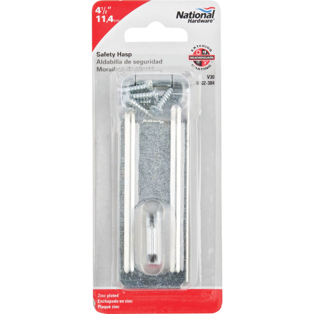 National Hardware 4-1/2 In. Zinc Non-Swivel Safety Hasp Image 2