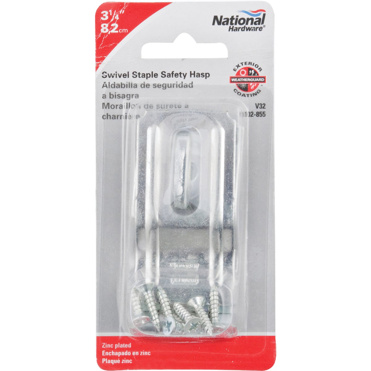 National Hardware 3-1/4 In. Zinc Swivel Safety Hasp Image 2