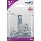 National Hardware 3 In. x 3 In. Zinc T-Plate (2-Pack) Image 2