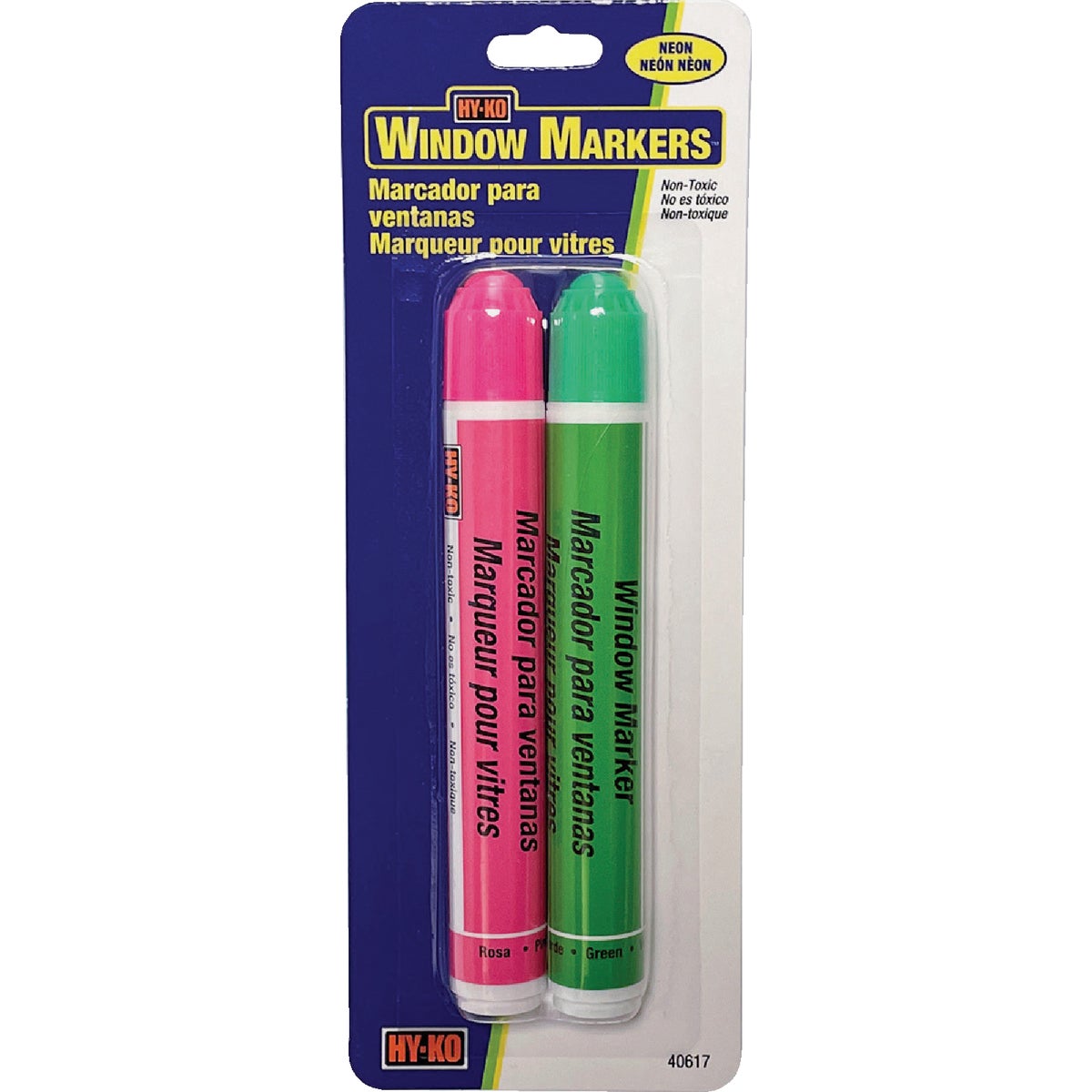 Hy-Ko Pink & Green Neon Window Marker (2-Pack)