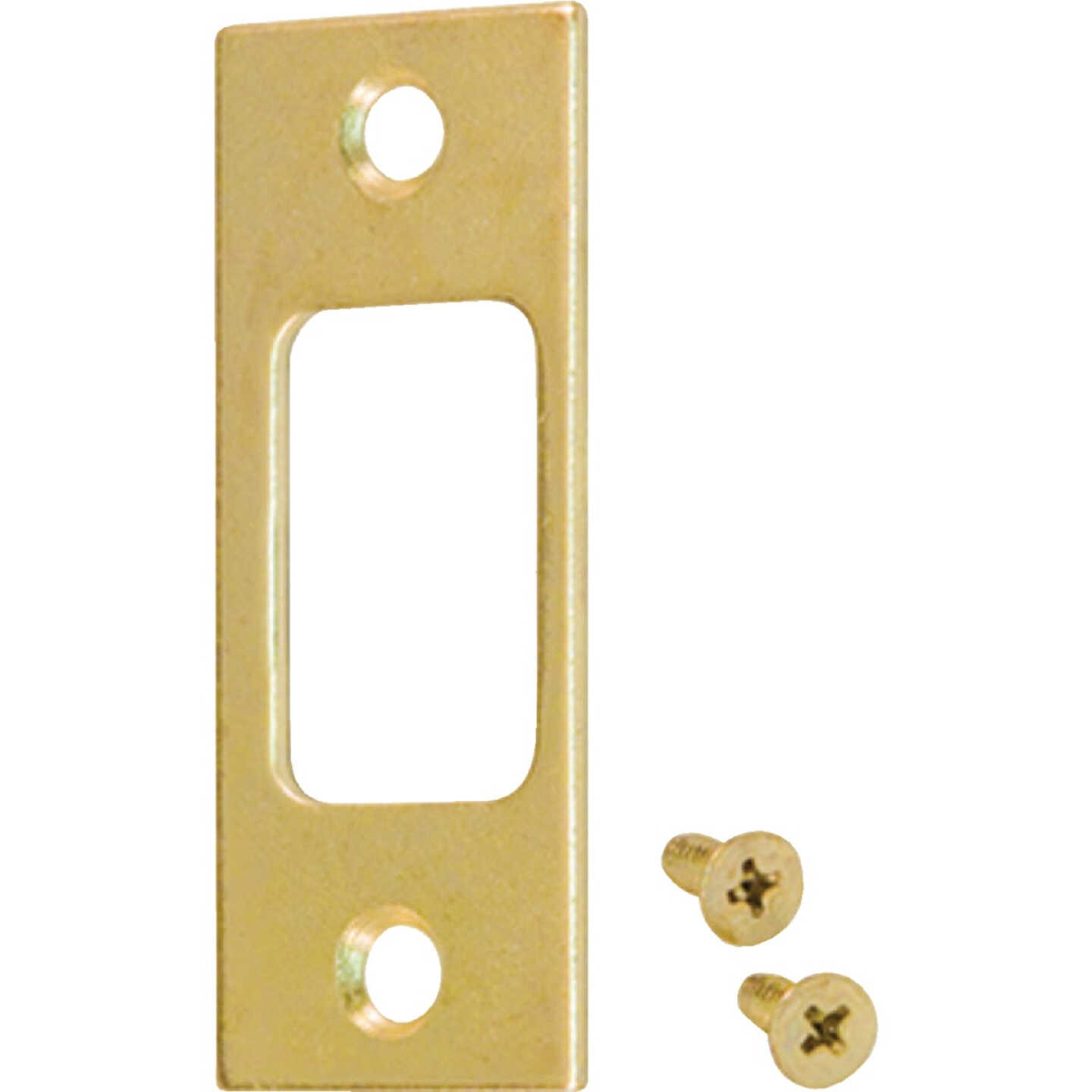Kwikset Polished Brass 1 In. Deadbolt Strike Plate Image 1