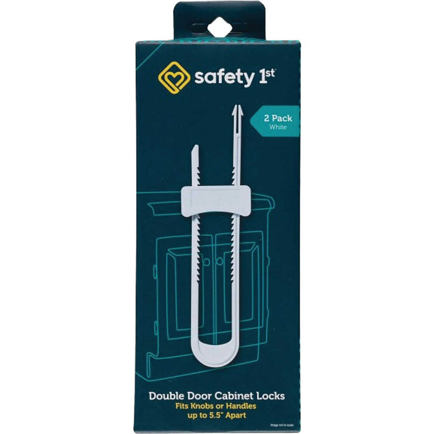 Safety 1st White Double Door Cabinet Slide Lock (2-Pack) Image 1