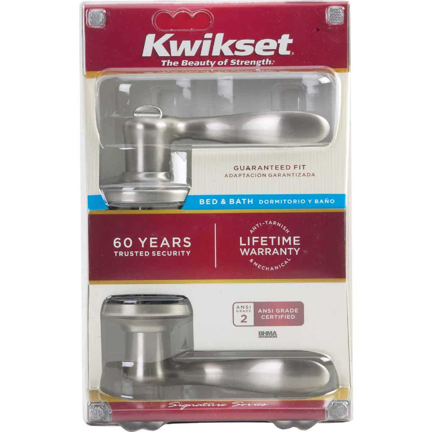 Kwikset Signature Series Satin Nickel Tustin Privacy Door Lever Image 4
