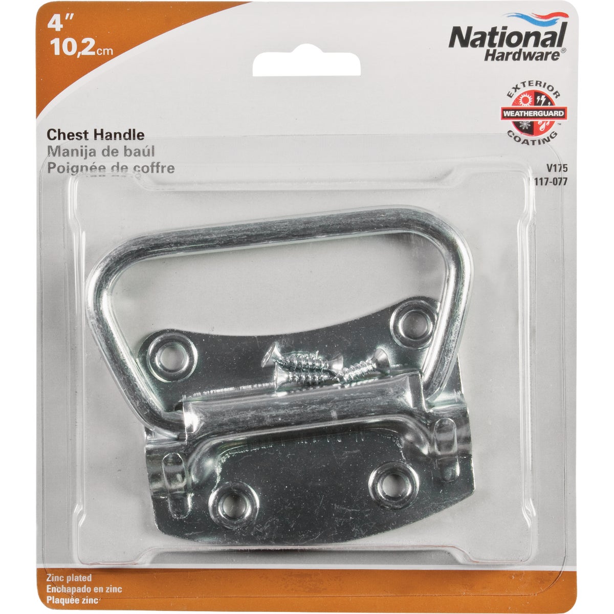 National Hardware 4 In. Zinc-Plated Chest Handle Image 2