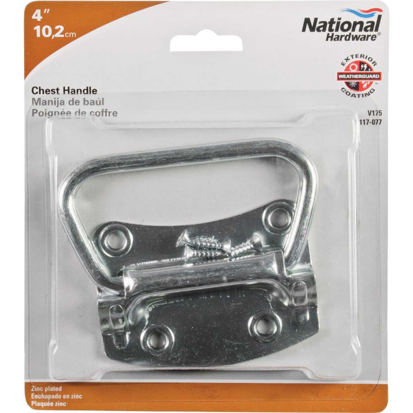National Hardware 4 In. Zinc-Plated Chest Handle Image 2