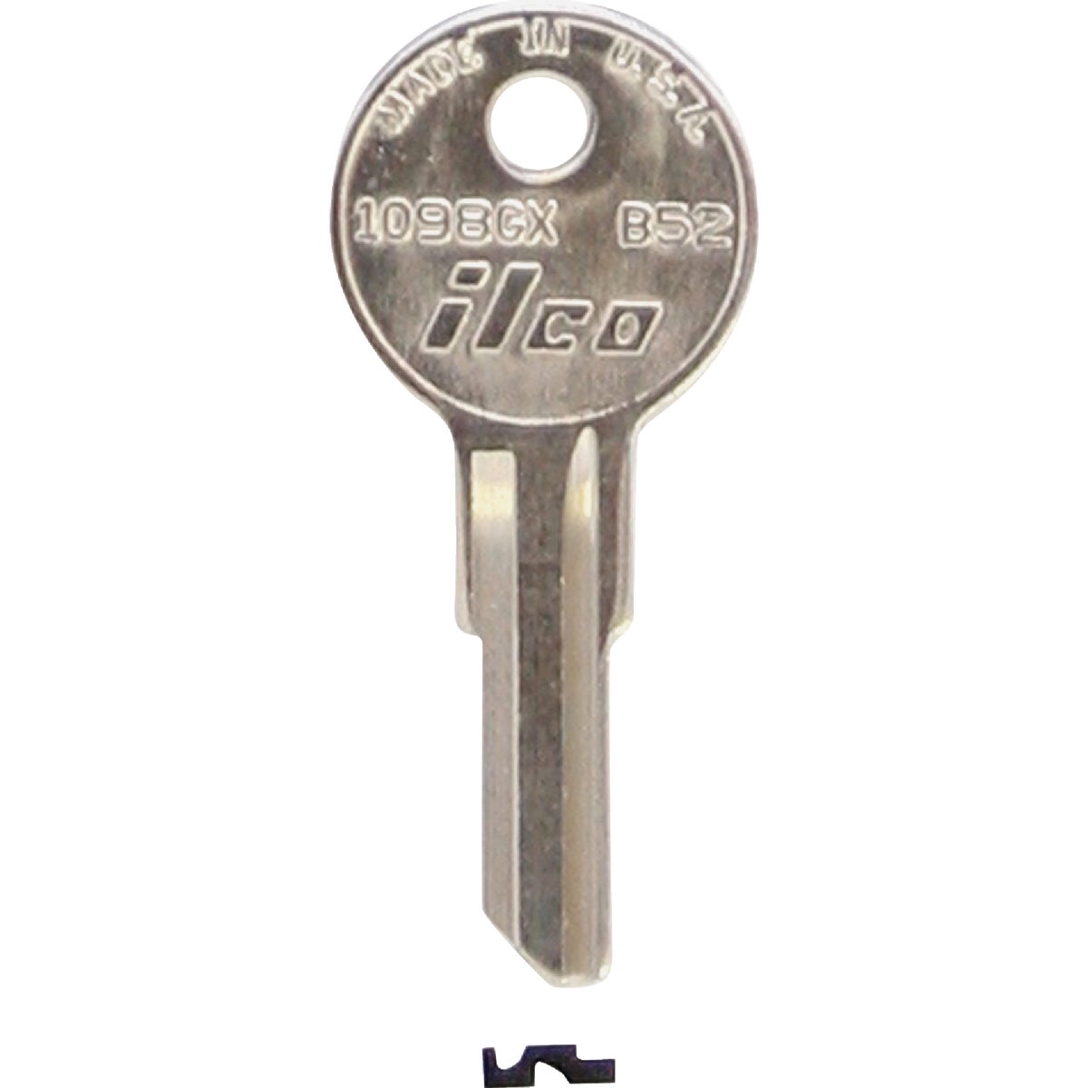 ILCO GM Nickel Plated Automotive Key, B52 / 1098GX (10-Pack) Image 1