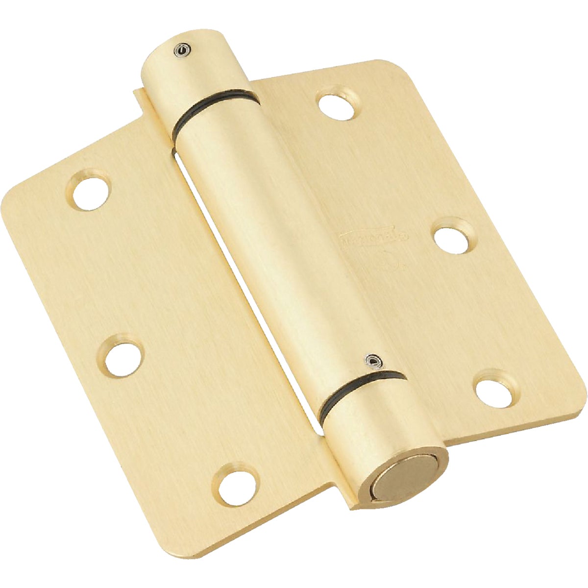 National Hardware 3-1/2 In. x 1/4 In. Radius Brass Spring Door Hinge