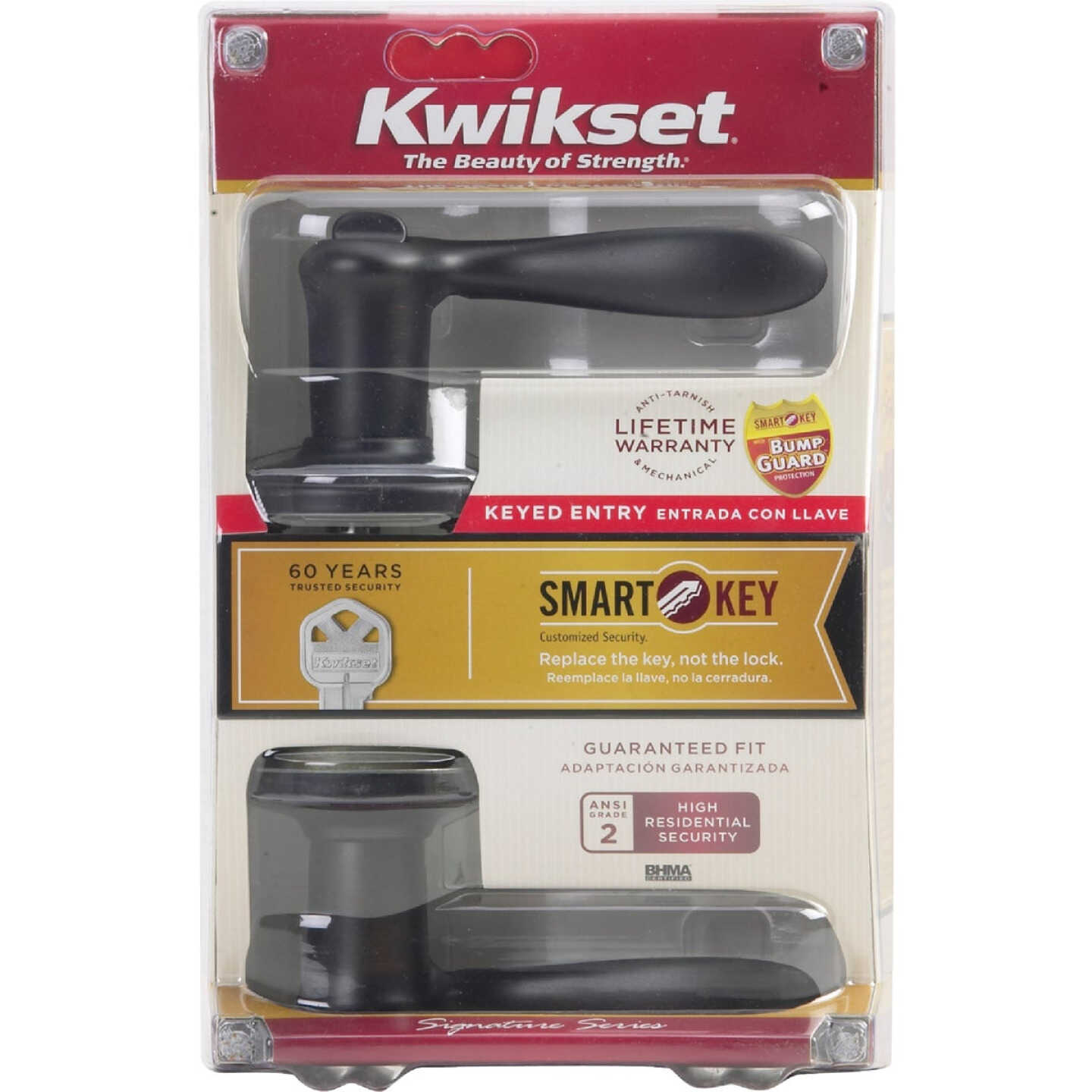 Kwikset Signature Series Venetian Bronze Tustin Entry Door Lever with Smartkey Image 4