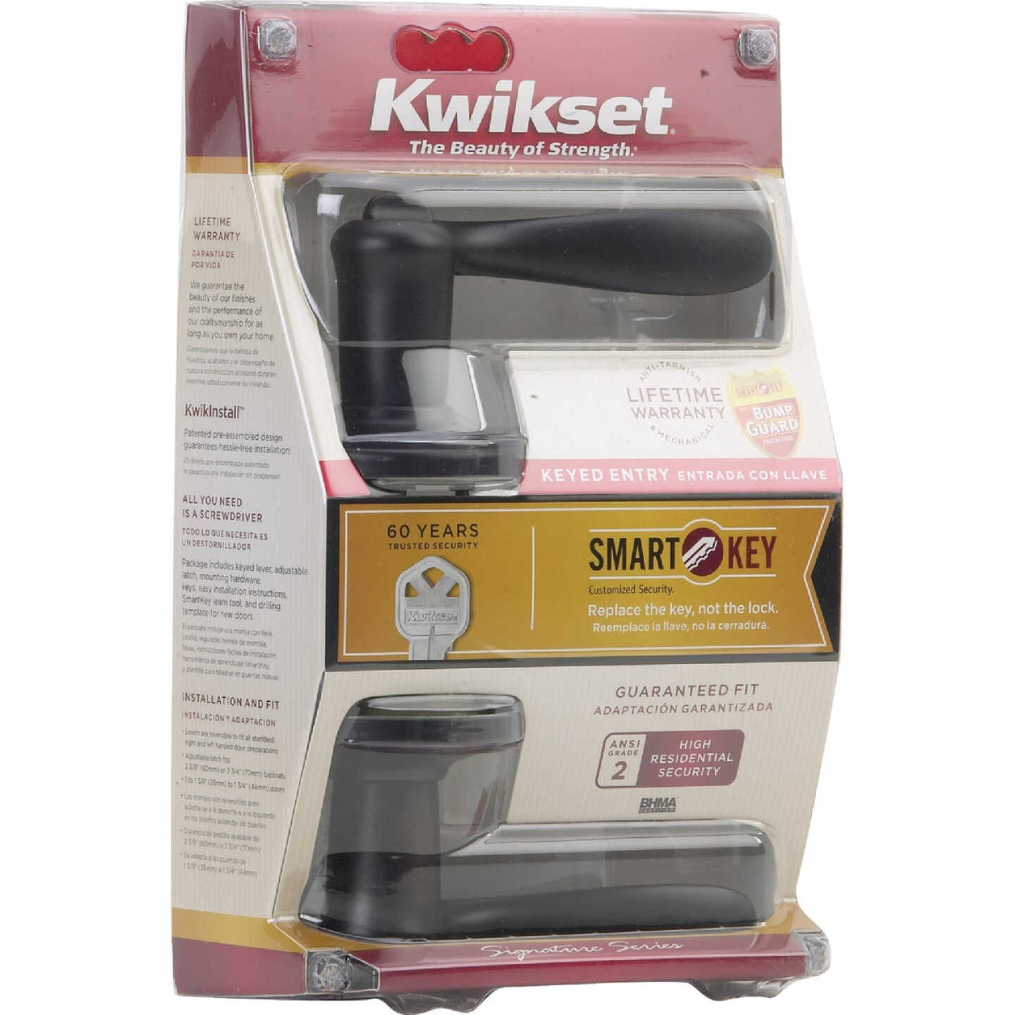 Kwikset Signature Series Venetian Bronze Tustin Entry Door Lever with Smartkey Image 2