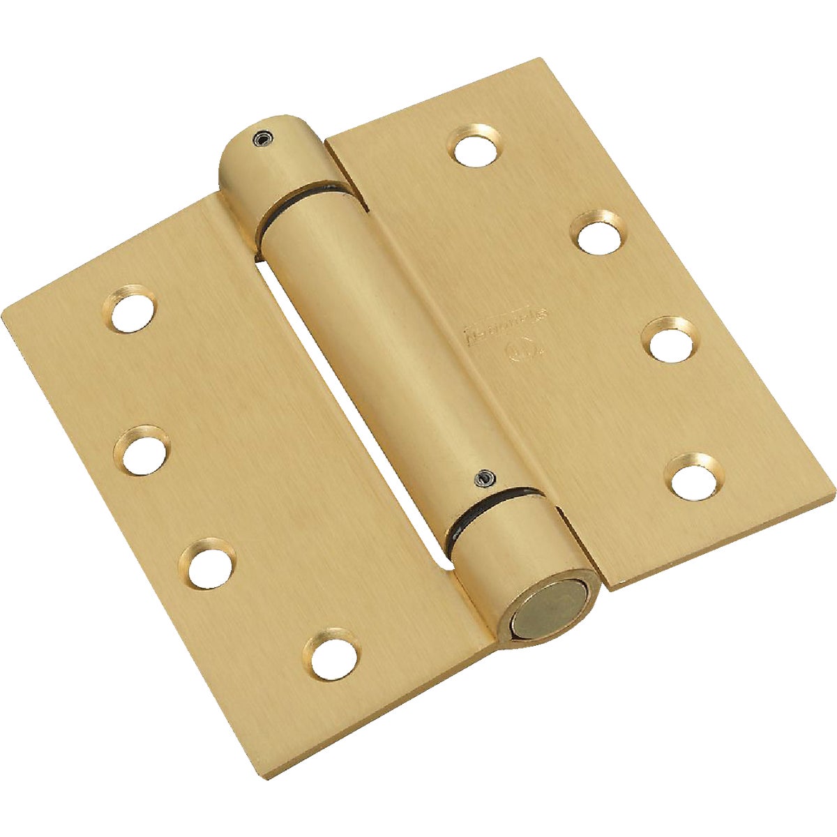 National Hardware 4 In. Square Satin Brass Spring Door Hinge