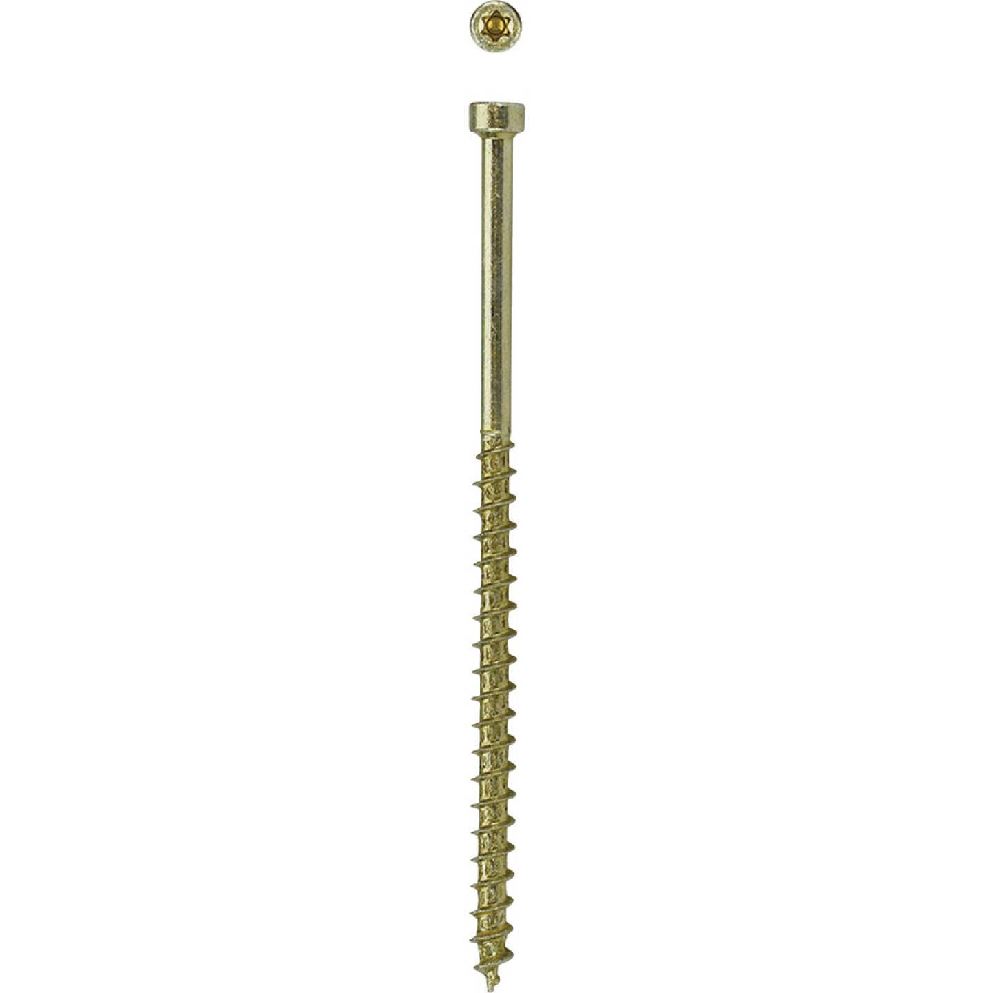 SPAX #8 x 3-1/8 In. T10 Plus Cylindrical Head HCR (Exterior Rated) Yellow Trim Screw (100 Ct.) Image 1