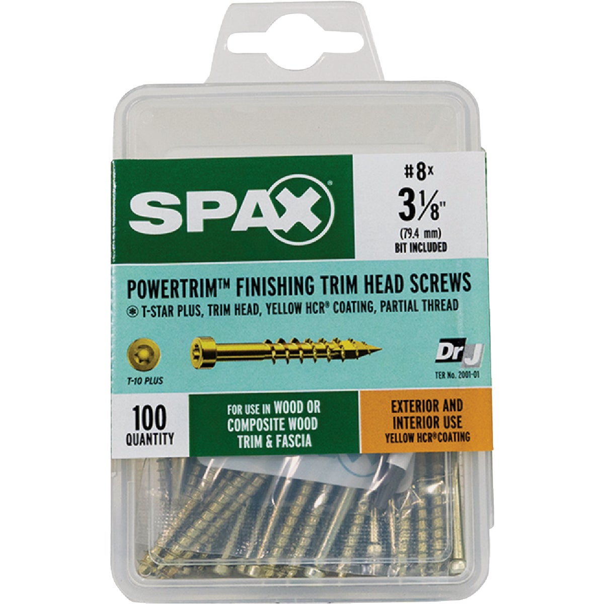 SPAX #8 x 3-1/8 In. T10 Plus Cylindrical Head HCR (Exterior Rated) Yellow Trim Screw (100 Ct.) Image 4