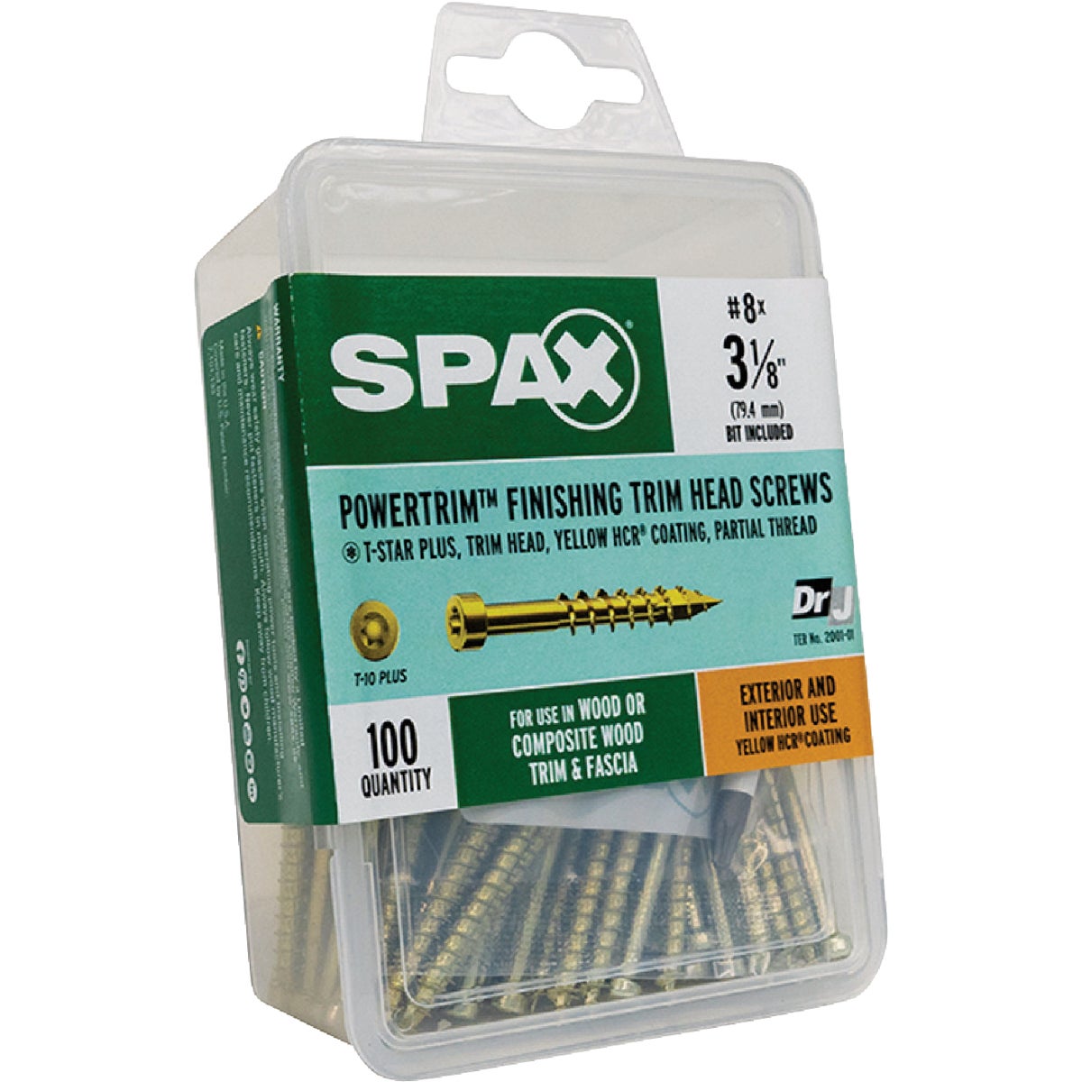 SPAX #8 x 3-1/8 In. T10 Plus Cylindrical Head HCR (Exterior Rated) Yellow Trim Screw (100 Ct.) Image 6