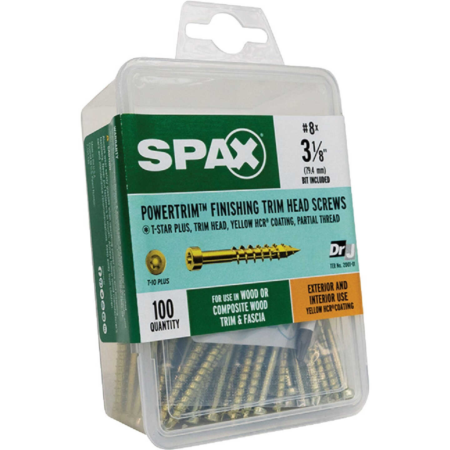 SPAX #8 x 3-1/8 In. T10 Plus Cylindrical Head HCR (Exterior Rated) Yellow Trim Screw (100 Ct.) Image 6