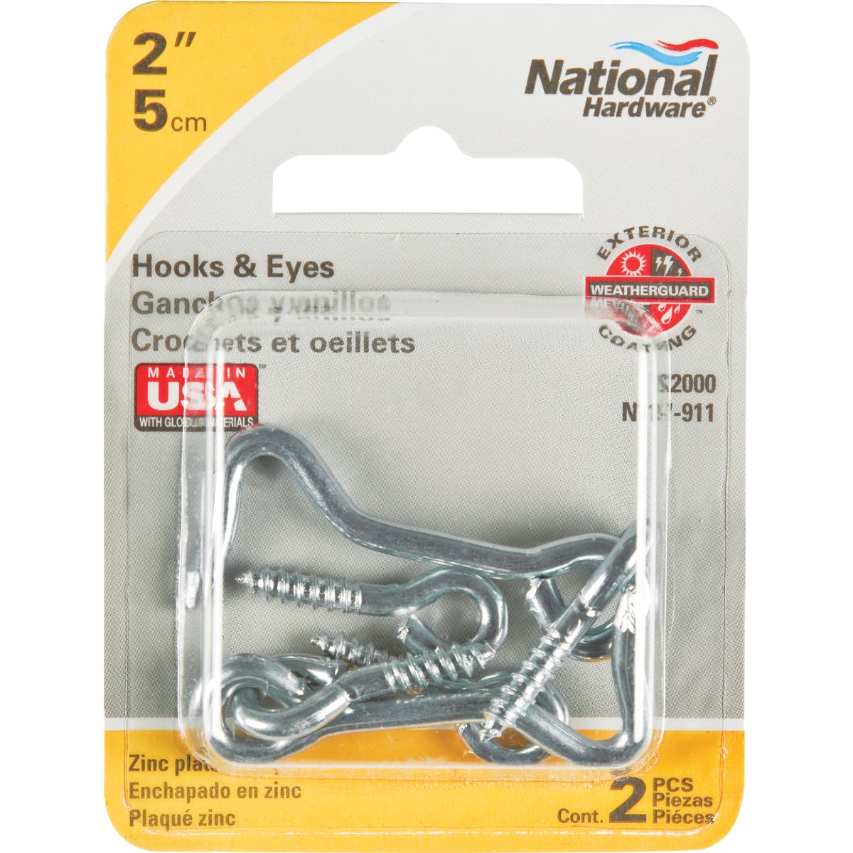 National Hardware 2 In. Steel Hook & Eye Bolt (2 Ct.) Image 2