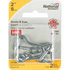 National Hardware 2 In. Steel Hook & Eye Bolt (2 Ct.) Image 2