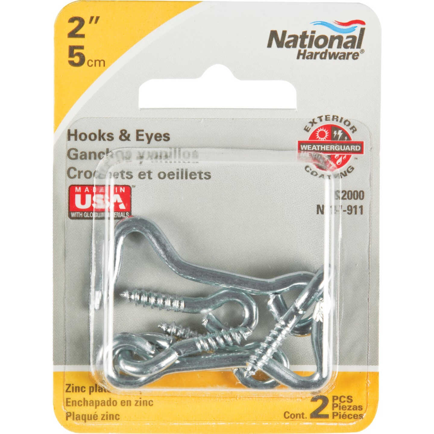 National Hardware 2 In. Steel Hook & Eye Bolt (2 Ct.) Image 2