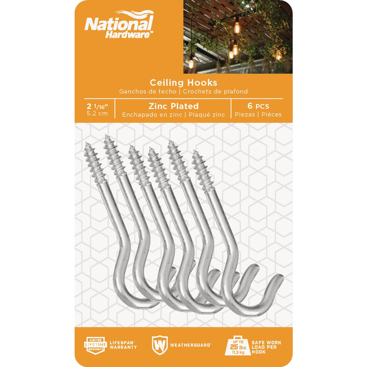 National Hardware 2-1/16 Zinc Finish Ceiling Hook (6-Pack) Image 2