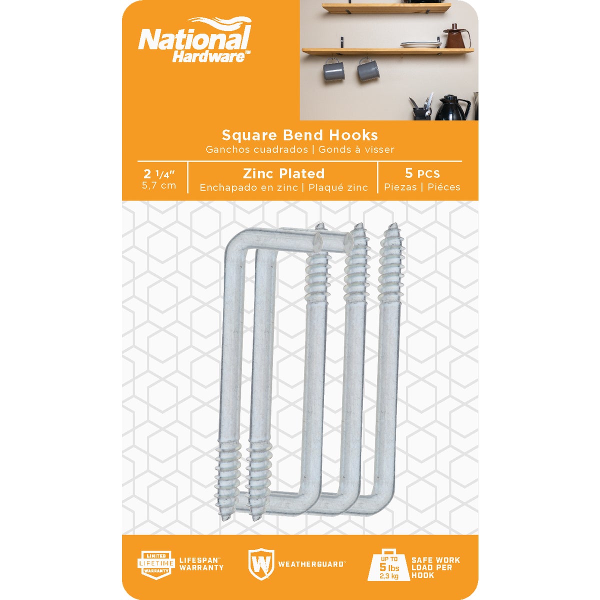 National Hardware Square Bend Screw Hook Shoulder Hook (5 Count) Image 2