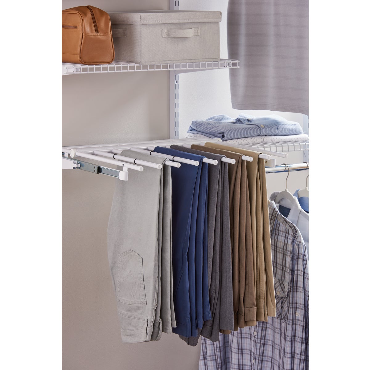 Rubbermaid Configurations White Sliding Pants Rack Image 2