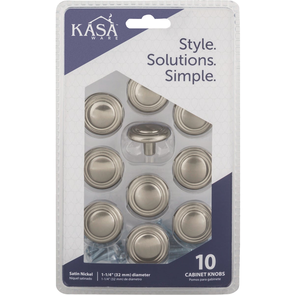 KasaWare 1-1/4 In. Dia. Satin Nickel Cabinet Knob (10-Pack) Image 2