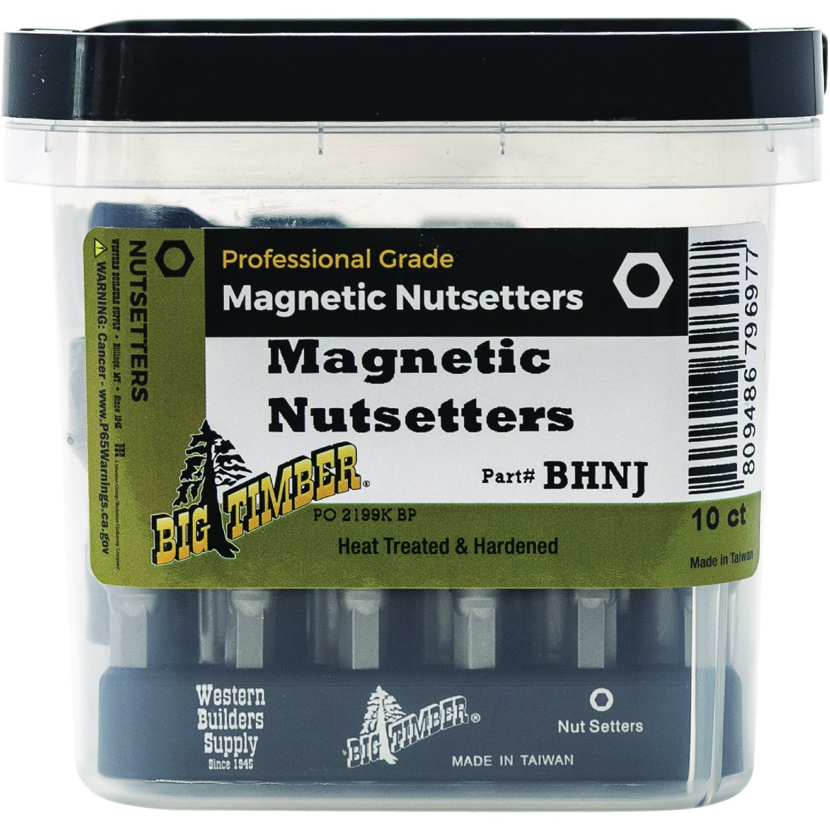 Big Timber 6-Piece Magnetic Nutsetter Bit Set, Bulk Image 2