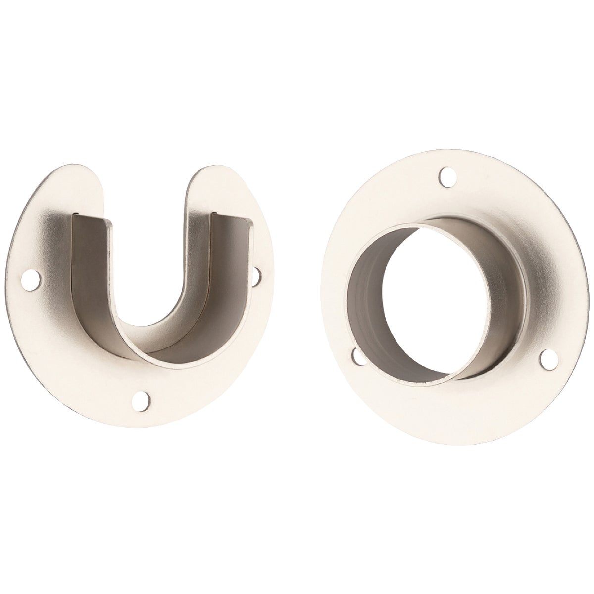 Stanley Home Designs 1-5/16 In. Zinc Closet Rod Socket, Satin Nickel (2-Pack)