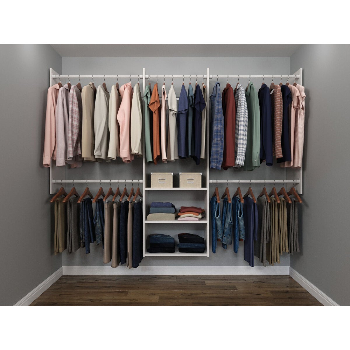 Easy Track 4 Ft. to 8 Ft. Deluxe Starter Closet System Image 2