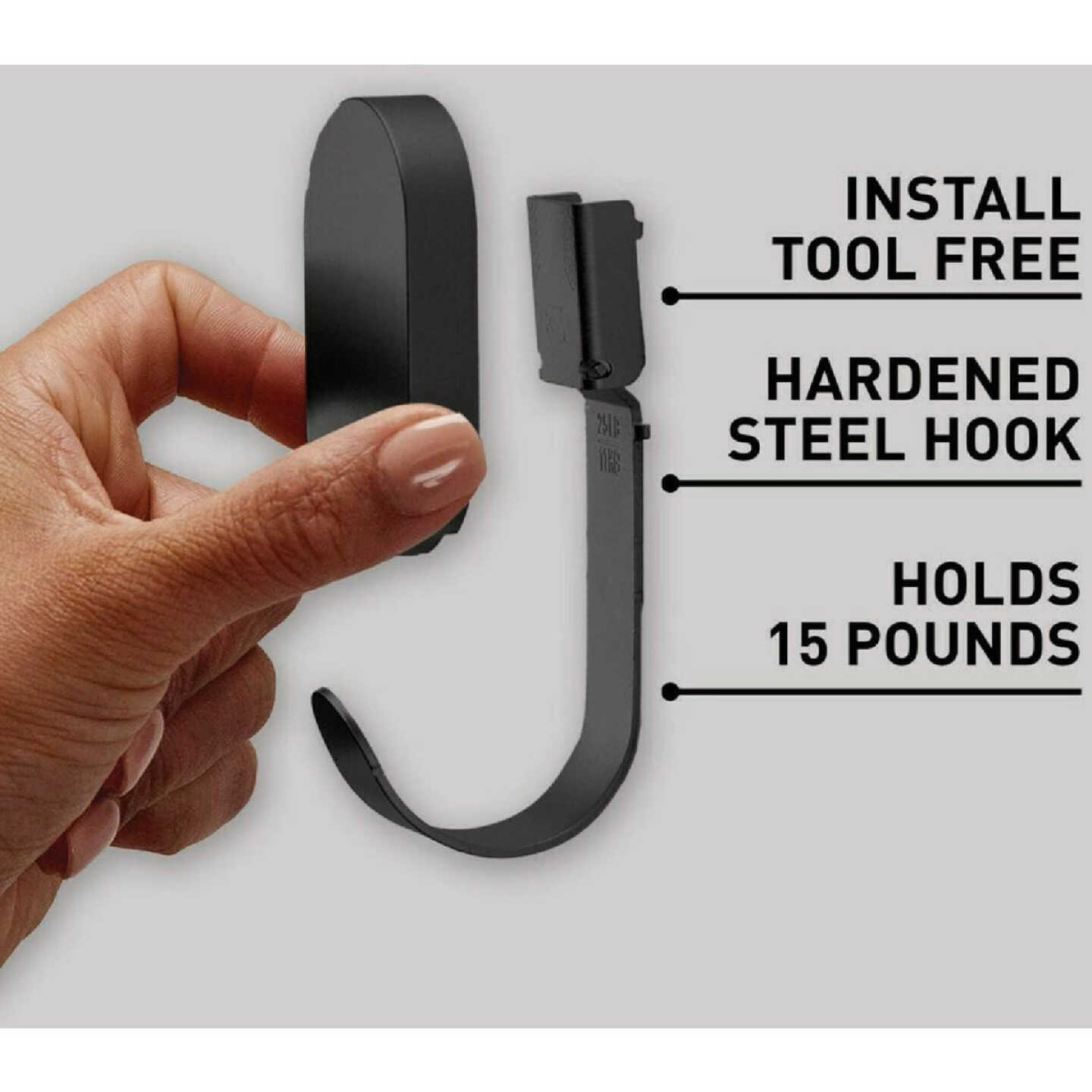 3M Claw 15 Lb. Black Drywall Hook Image 2