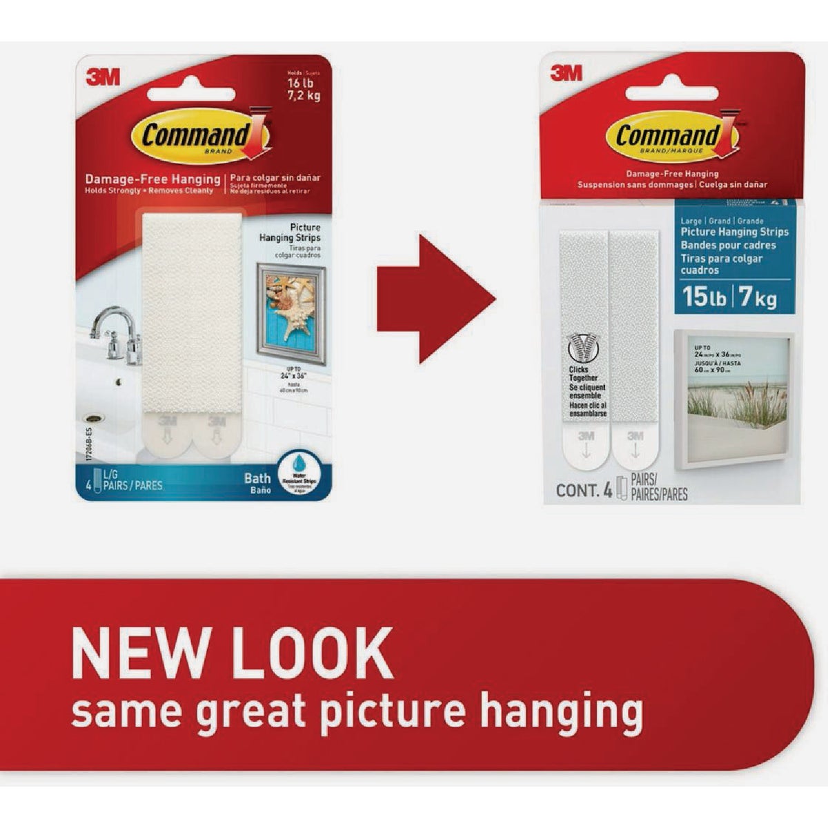Command 15 Lb. White Bath Picture Hanging Strips, 4 Pairs Image 4