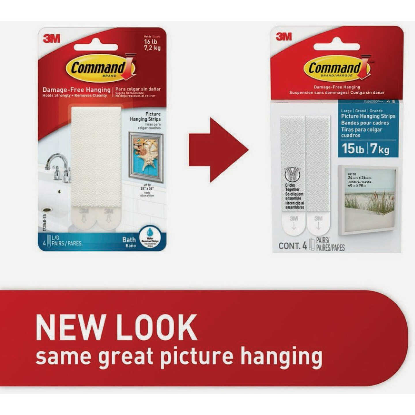Command 15 Lb. White Bath Picture Hanging Strips, 4 Pairs Image 4